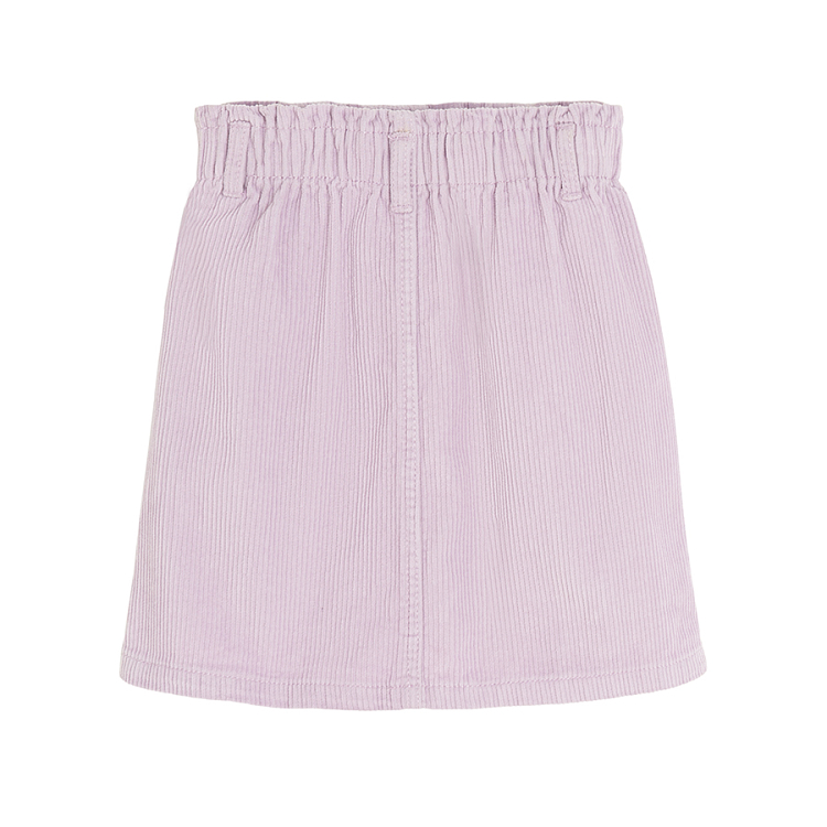 Violet cοrduroy skirt with big decorative buttons