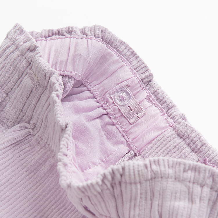 Violet cοrduroy skirt with big decorative buttons
