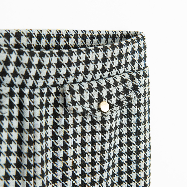 Black and white checked wide leg leggings