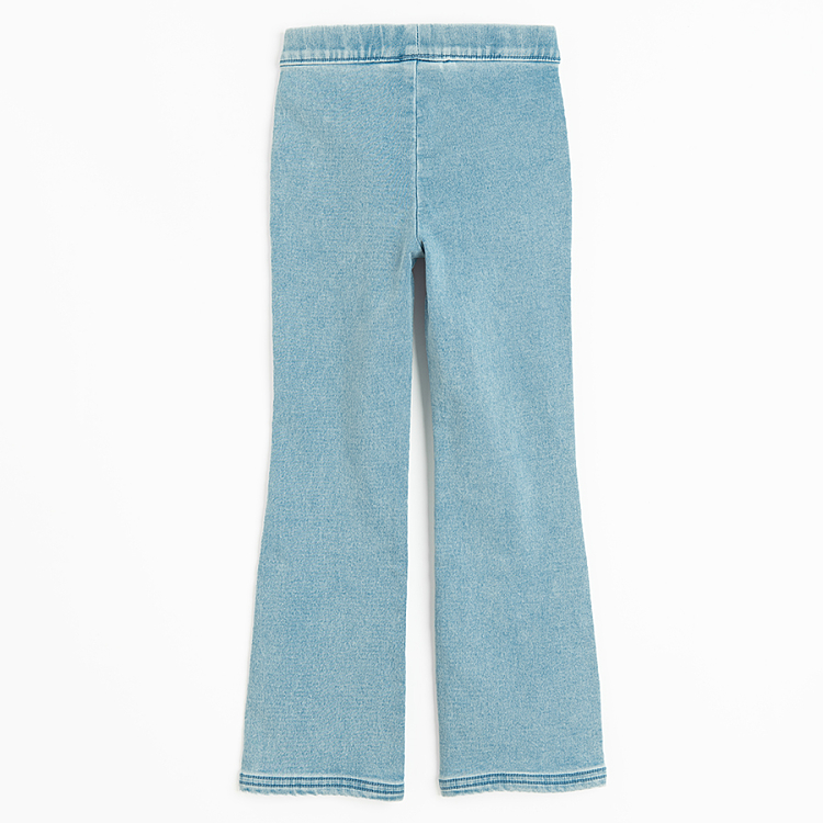 Denim wide leg leggings