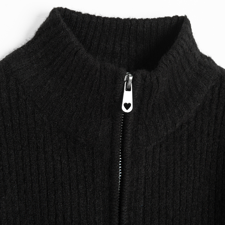 Black zip through blouse
