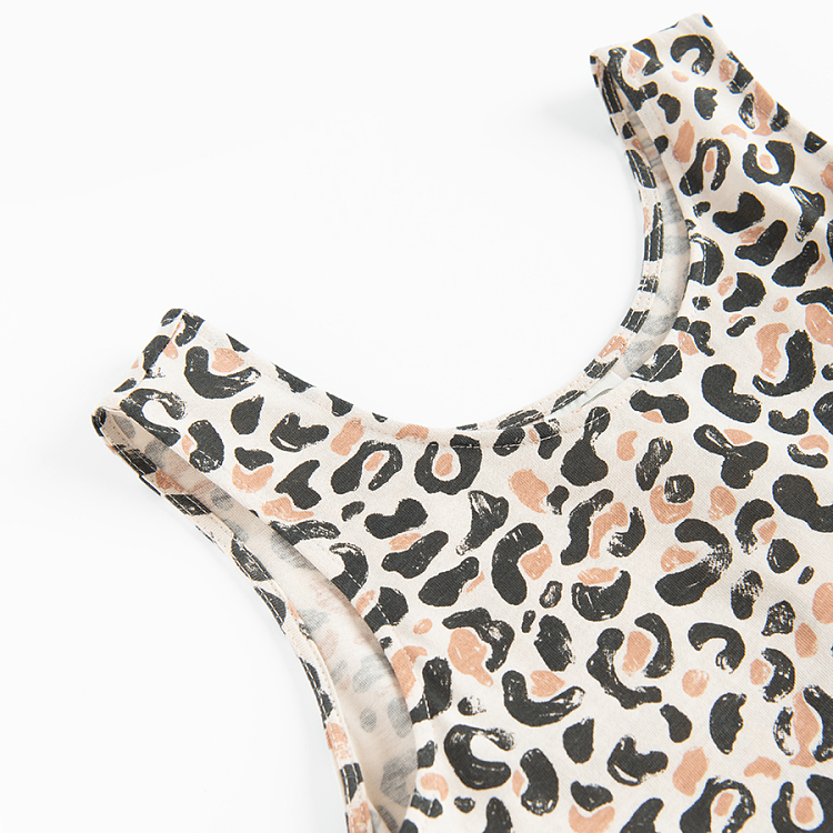 Φόρεμα αμάνικο με animal print
