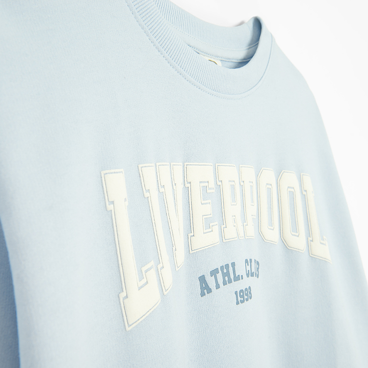 Φούτερ γαλάζιο με στάμπα Liverpool