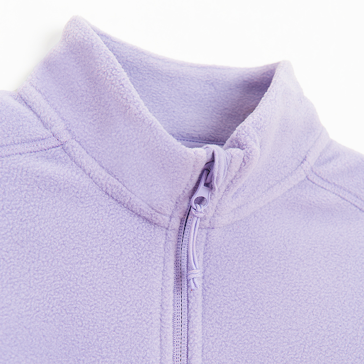 Ζακέτα λιλά fleece με φερμουάρ