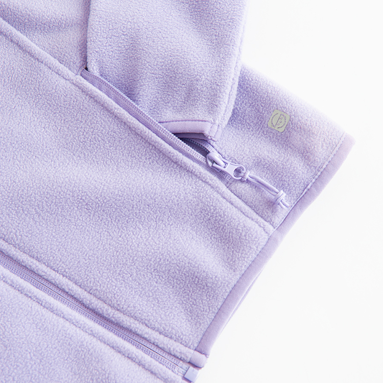 Ζακέτα λιλά fleece με φερμουάρ