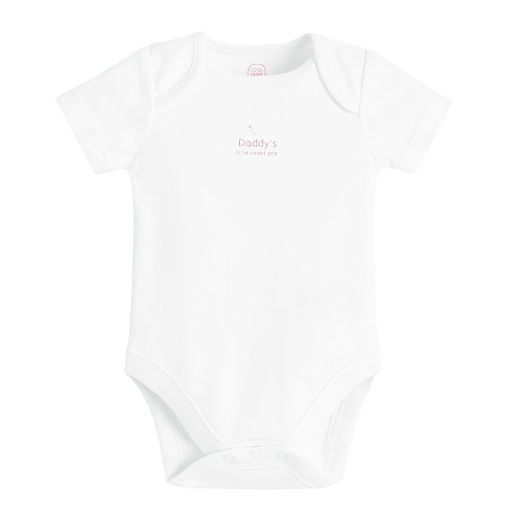 Φορμάκι κοντομάνικο 4 τμχ. λευκό και ροζ I LOVE MUMMY, I LOVE DADDY