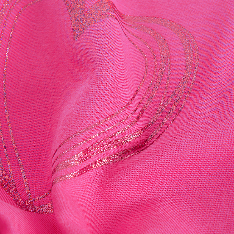 Pink sweatshirt with heart print