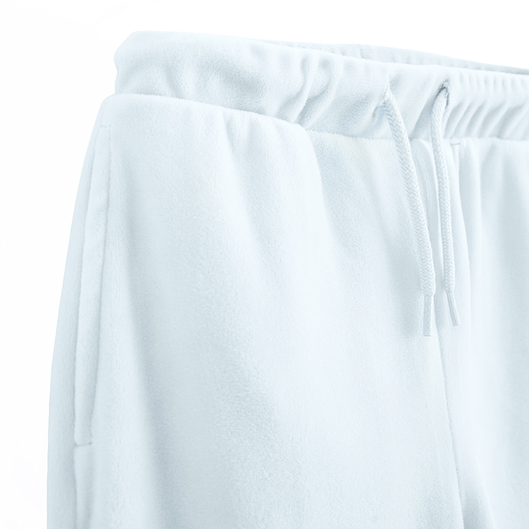 Φόρμα καμπάνα fleece γαλάζια με λάστιχο στη μέση και κορδόνι