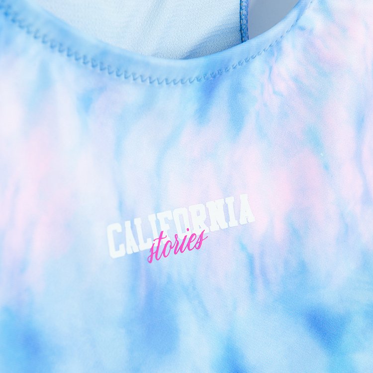 Μαγιό ολόσωμο μπλε με εφέ tie dye