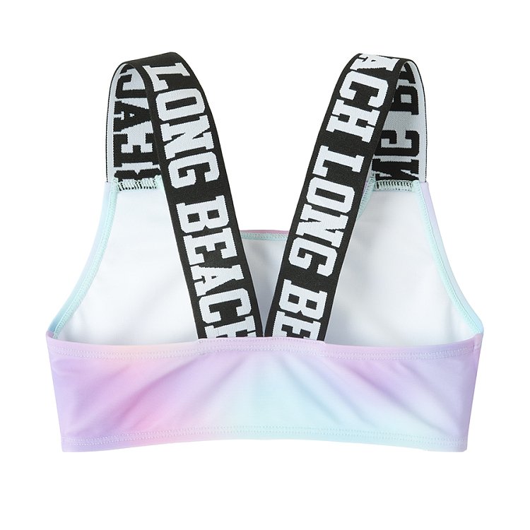 Μαγιό μπικίνι 2 τμχ. μωβ με εφέ tie dye