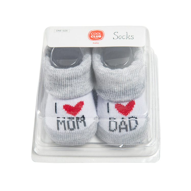 Newborn socks- I love mom and I love dad print