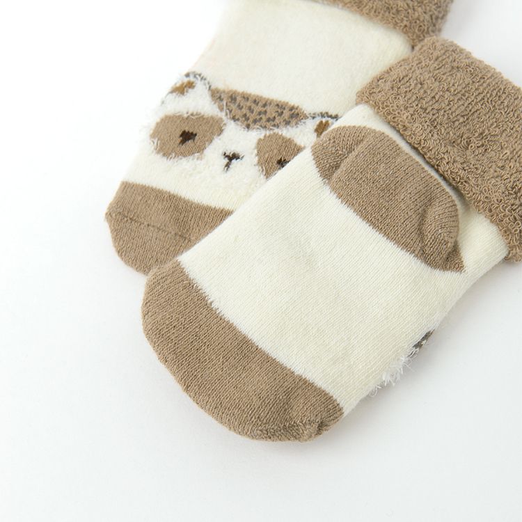Ecru socks with koala print