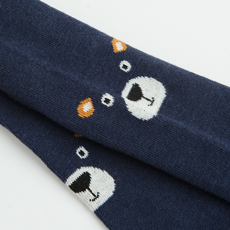 Grey, blue and orange tights- 3 pack