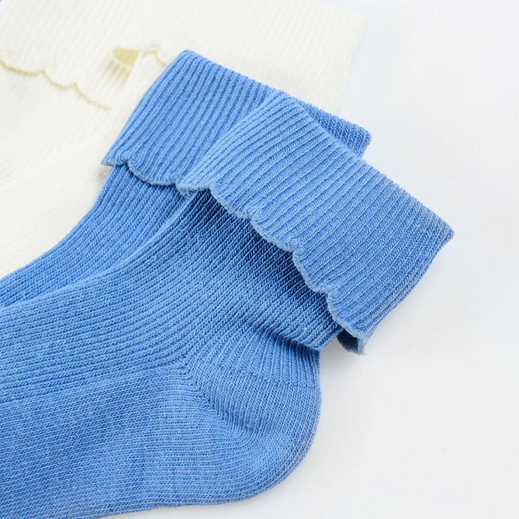Κάλτσες 3 ζεύγη γαλάζιο μπλε λευκό με γραμμές