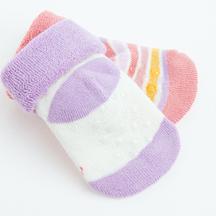 YOU MAKE ME HAPPY socks and pink stripes- 2 pack