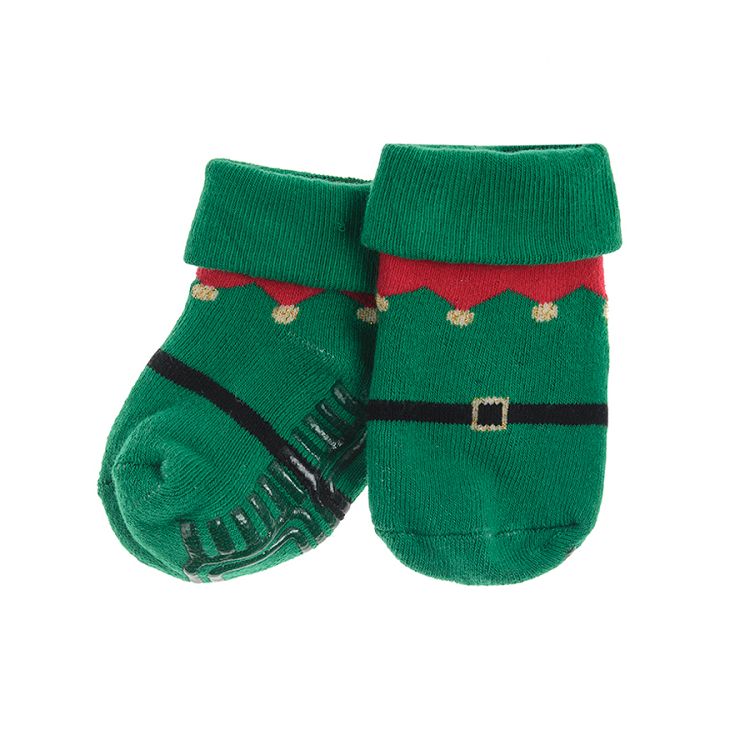 Green Christmas socks