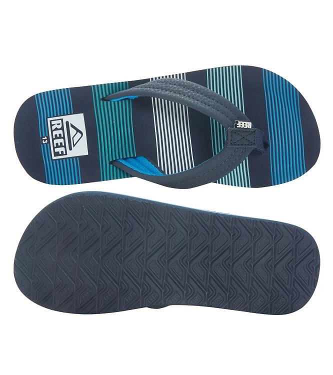 Reef Kids Ahi Flip Flops Deep Sea stripes
