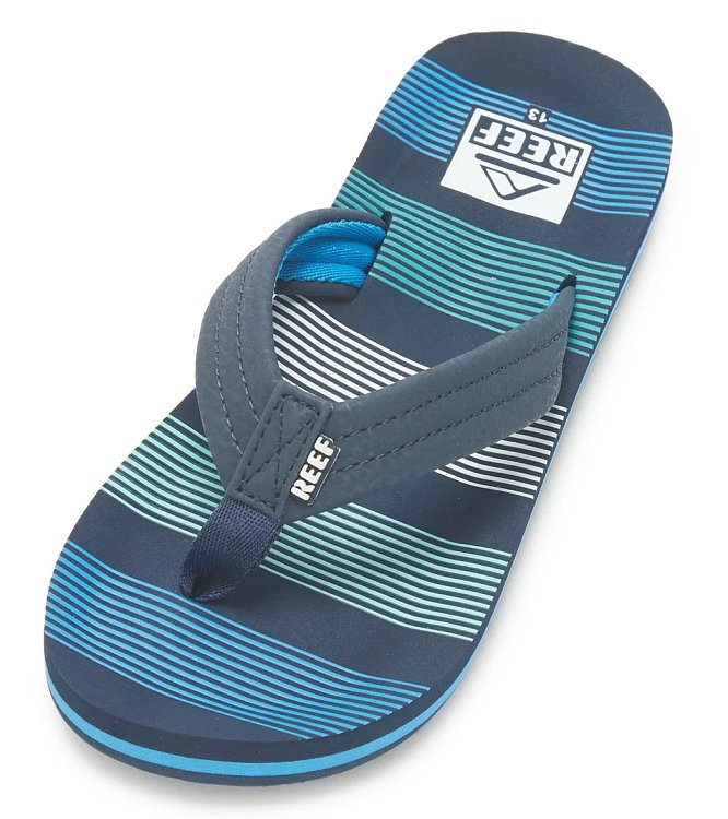 Reef Kids Ahi Flip Flops Deep Sea stripes