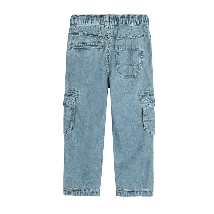 Denim trousers with cord and side pockets