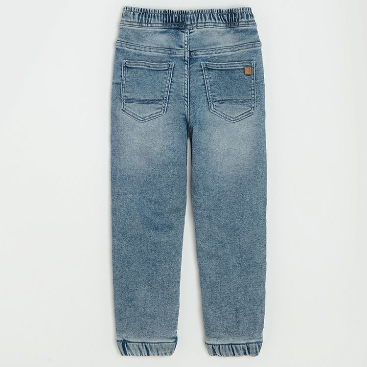Denim trousers with corded waist