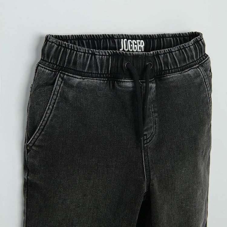 Παντελόνι τζιν μαύρο με επένδυση fleece