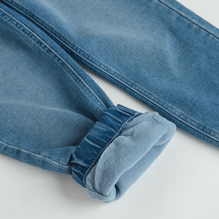 Παντελόνι τζιν γαλάζιο με επένδυση fleece