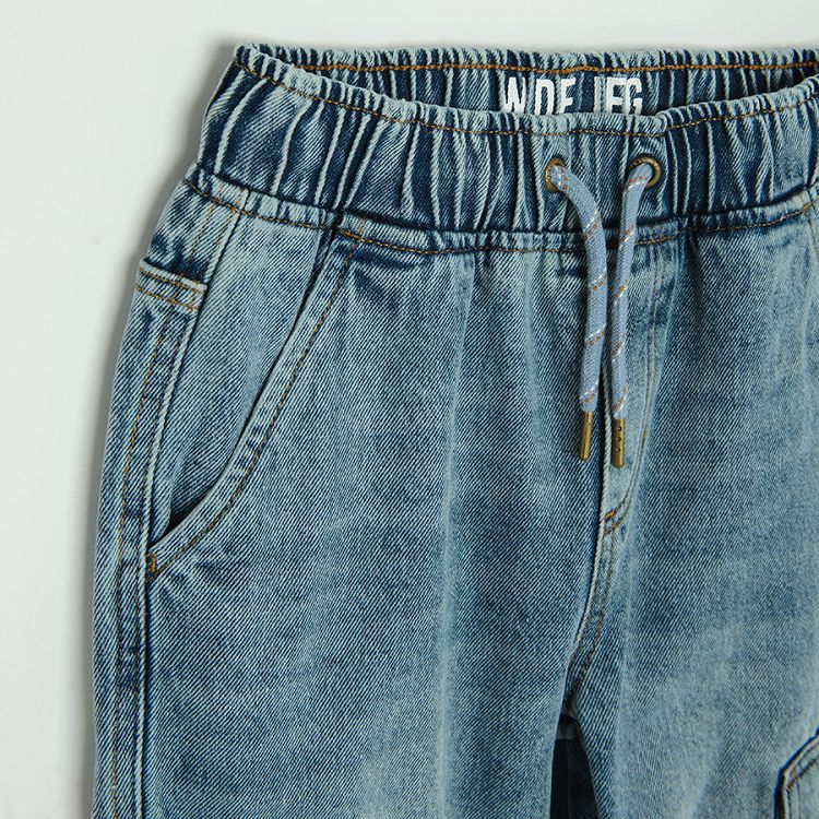 Denim cargo trousers