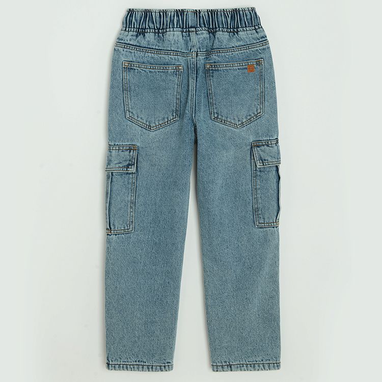 Denim cargo trousers
