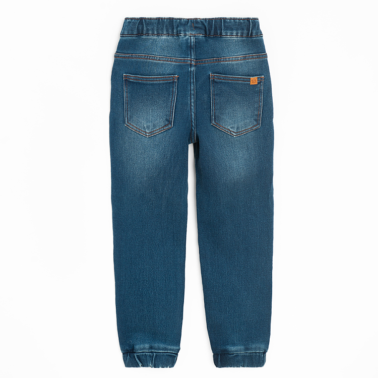 Blue denim pants with cord