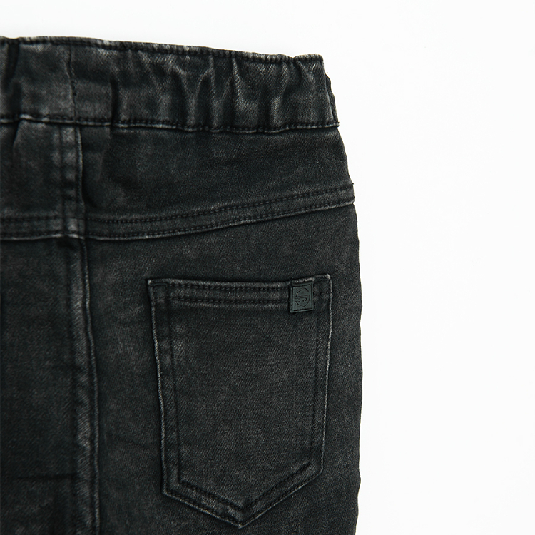 Black denim pants with cord