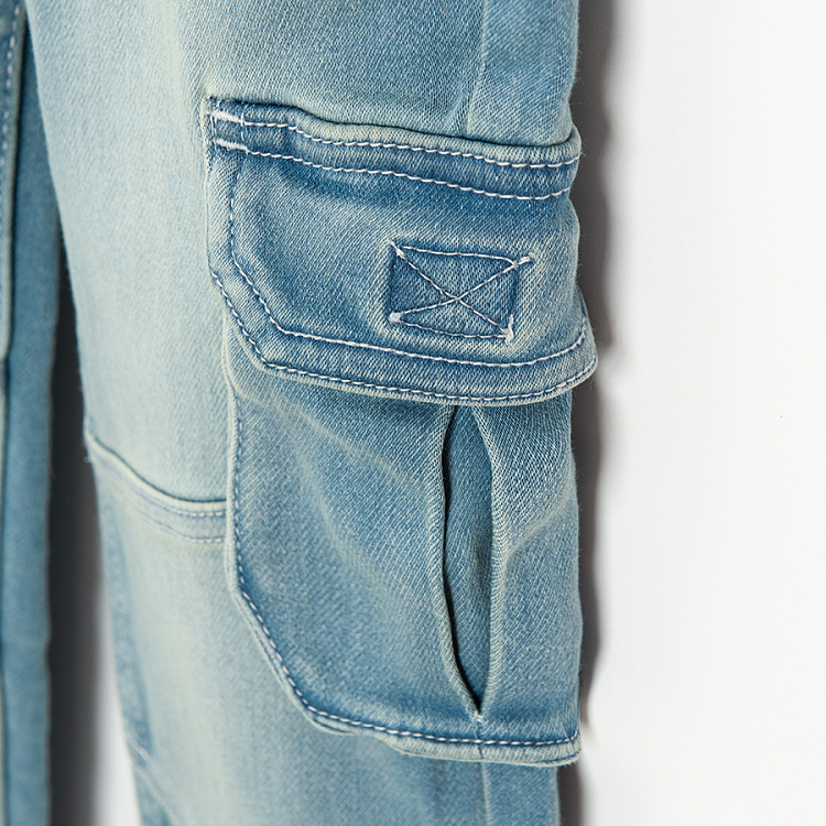 Denim pants with cord
