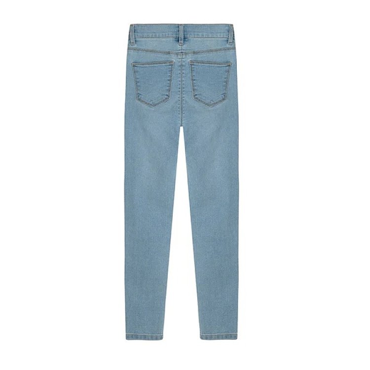 Denim trousers with button