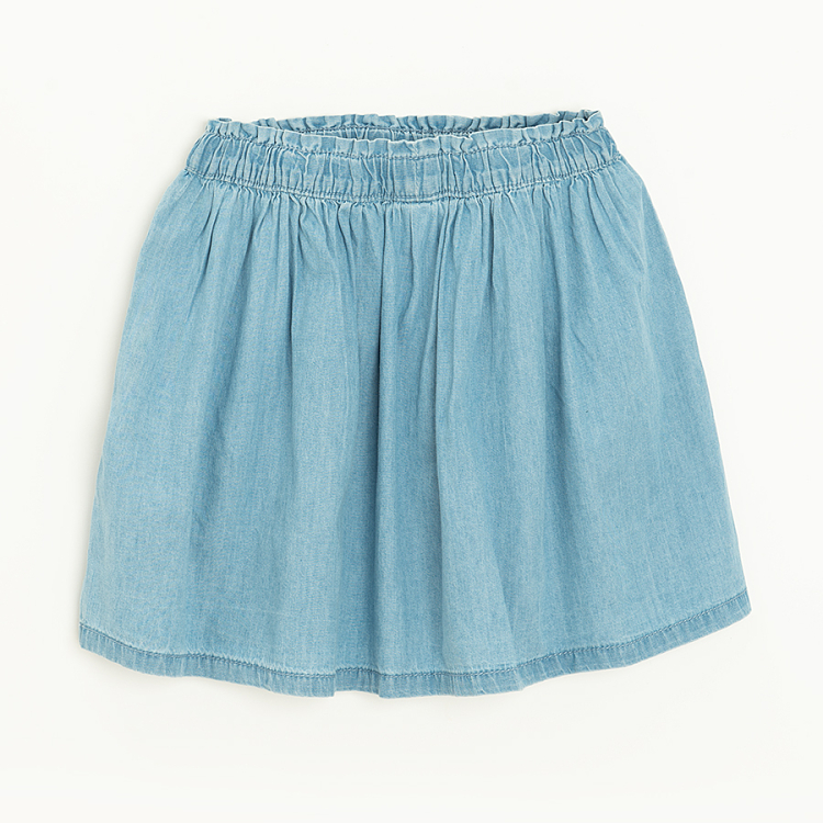 Denim skirt with elastic waist