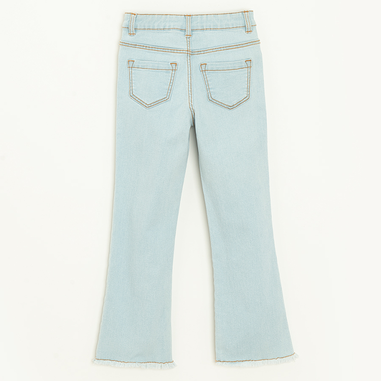 Wide leg light blue denim trousers
