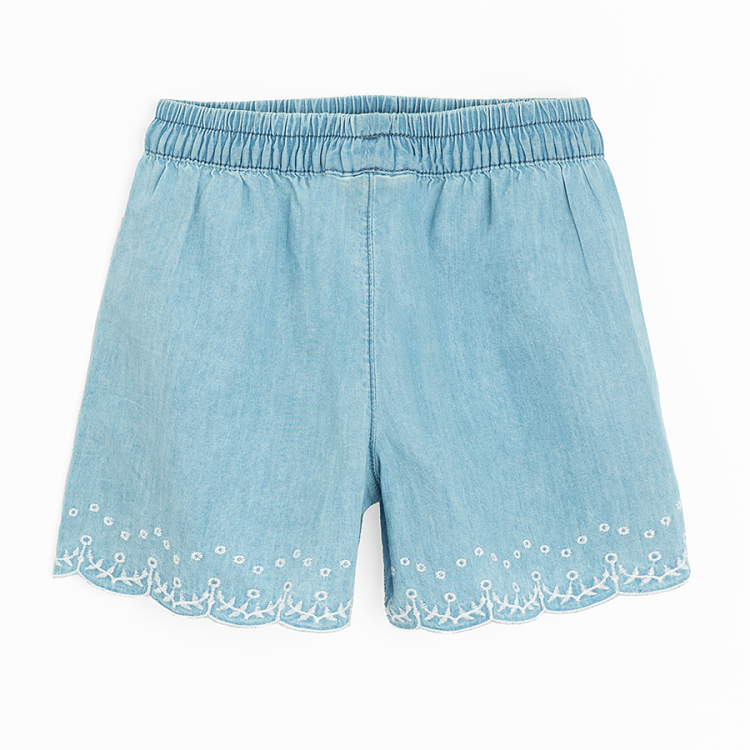 Denim shorts with embroidery