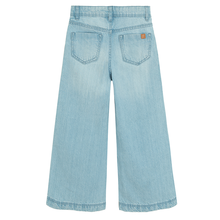 Light blue wide leg denim trousers