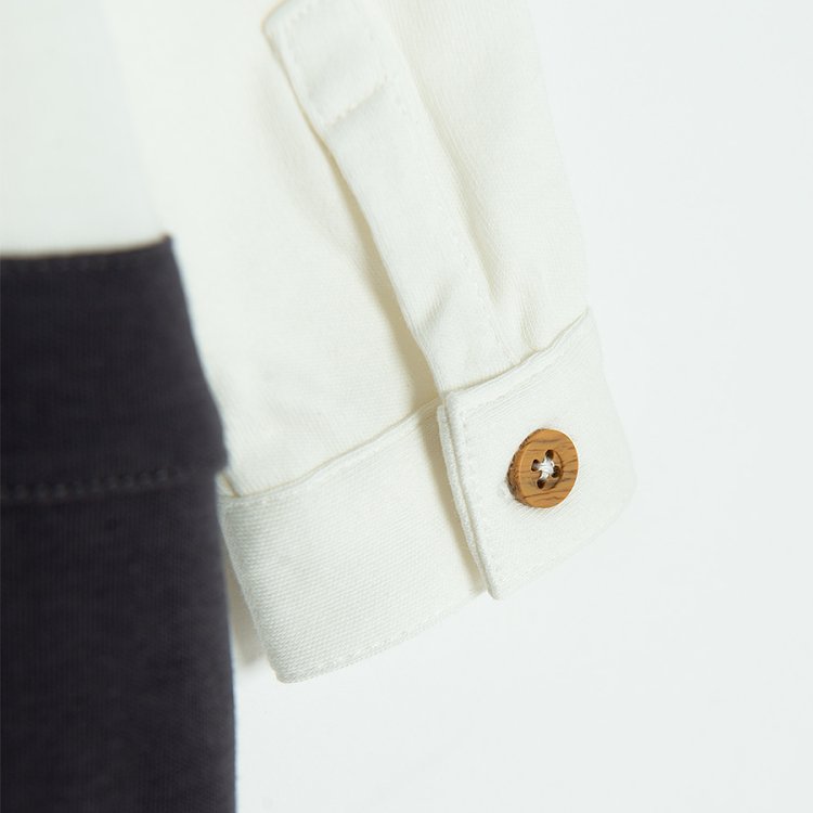 Grey overall look like suit