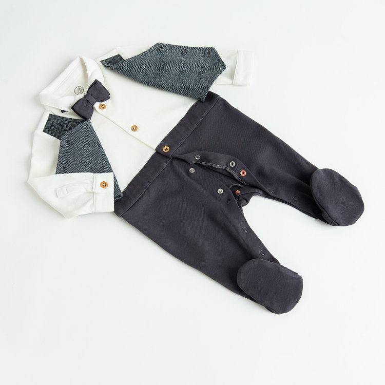 Grey overall look like suit