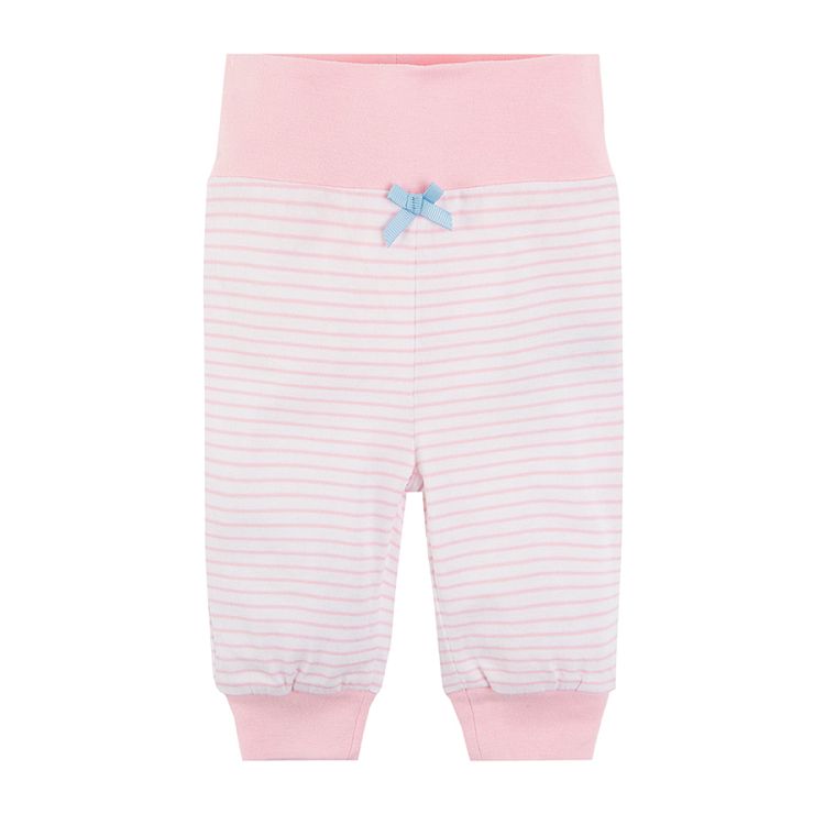 Light blue with fish and pink stripe joggers 2-pack