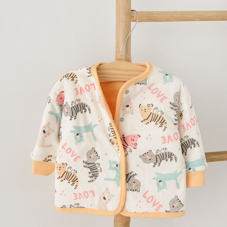 Yellow cardigan with buttons