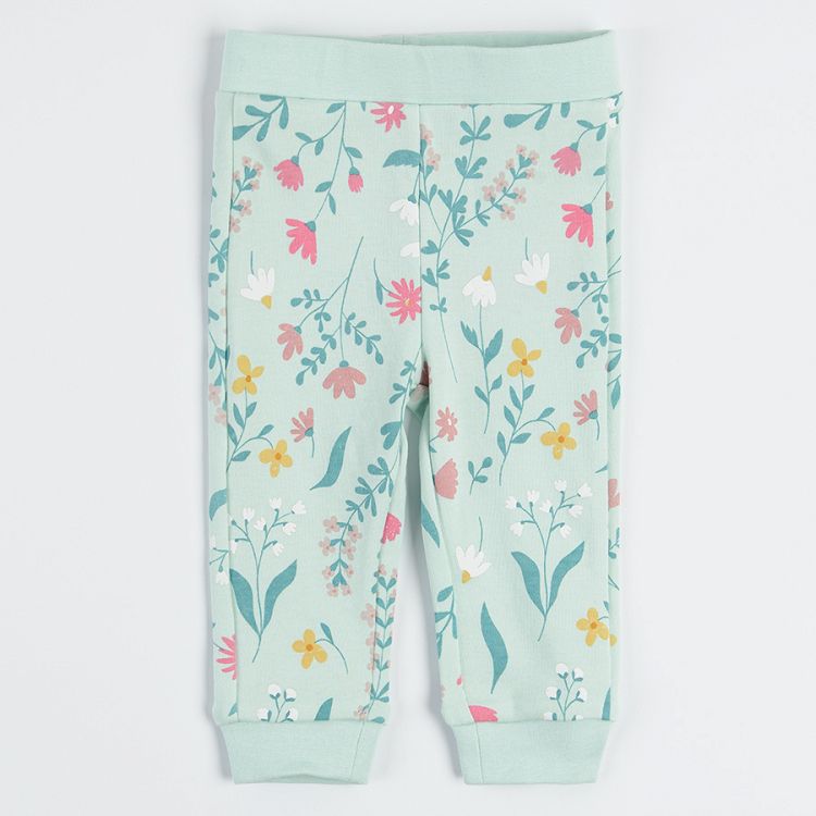 Pastel color monochrome and with florals footless leggings- 3 pack