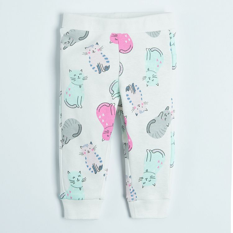 Pastel monochrome and white with cute animals pring footless leggings - 2 pack