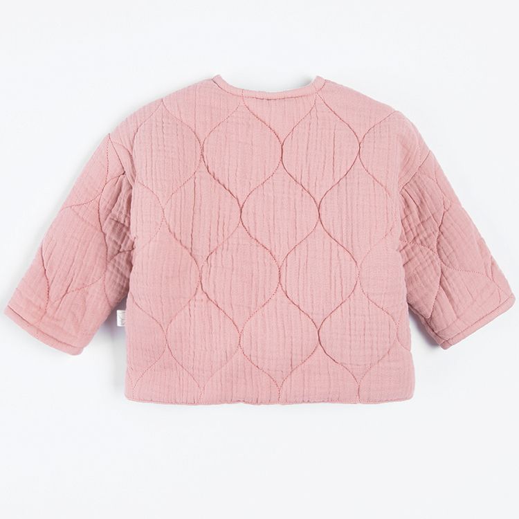 Pink zip through sweatshirt with wild animals and nature print