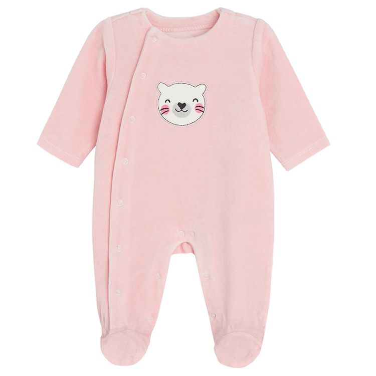 Pink wrap overall with bear print