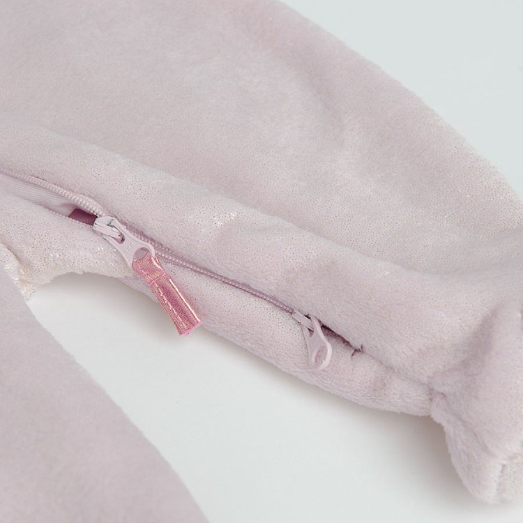 Pink hooded zip through overall