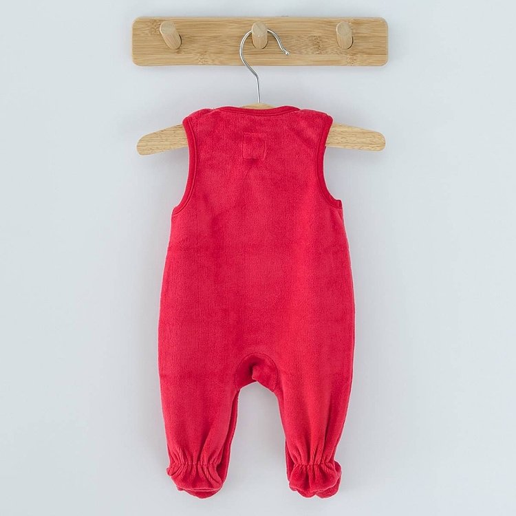 Red dungarees with reindeer