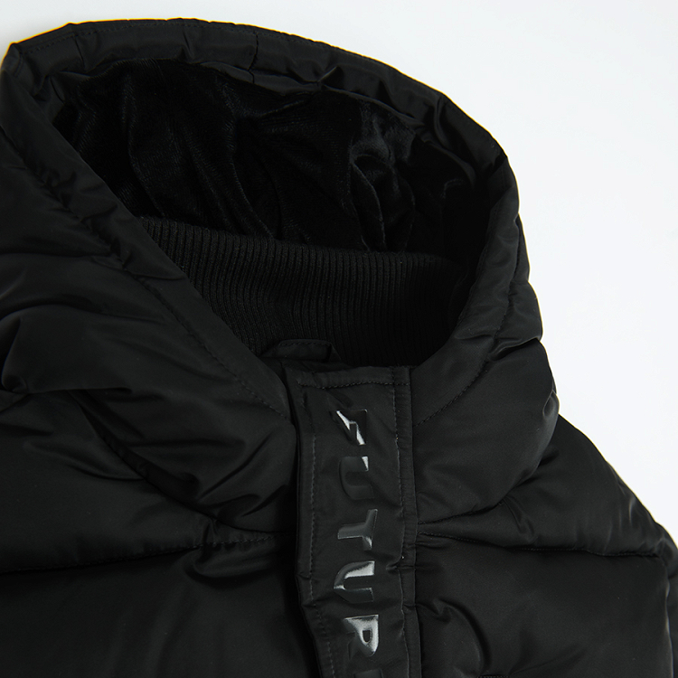 Black hooded zip through jacket
