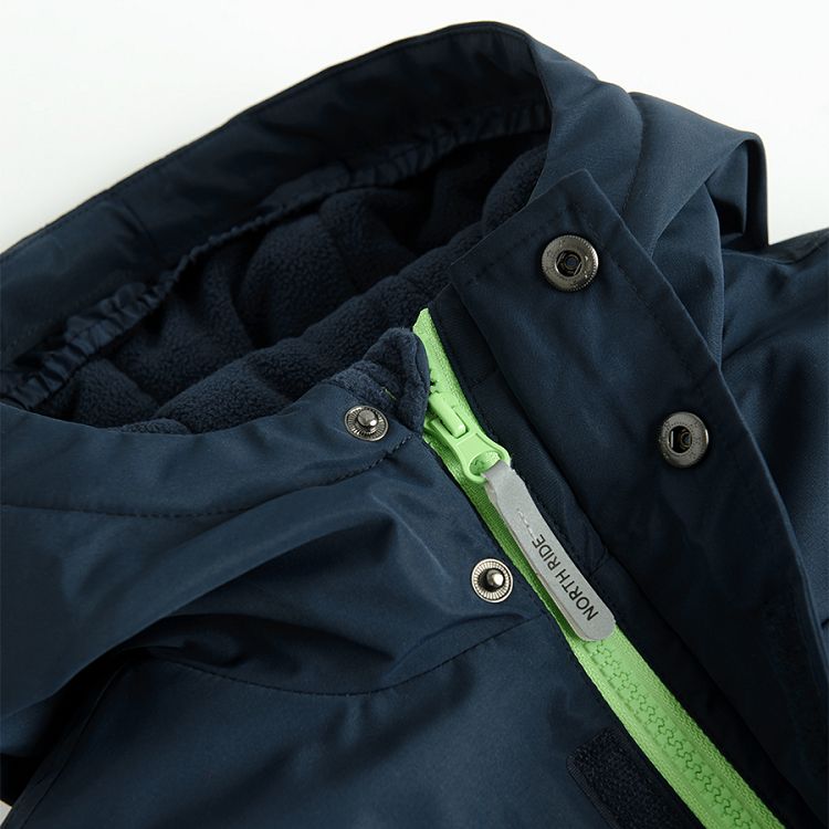 Dark blue zip through hooded jacket