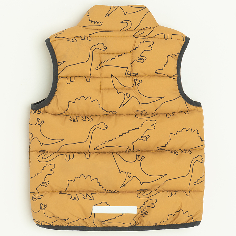 Orange vest with dinsoaurs print