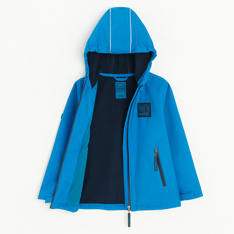 Light blue zip through hooded jacket